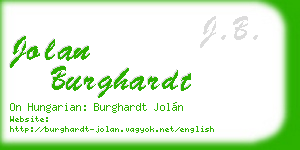 jolan burghardt business card